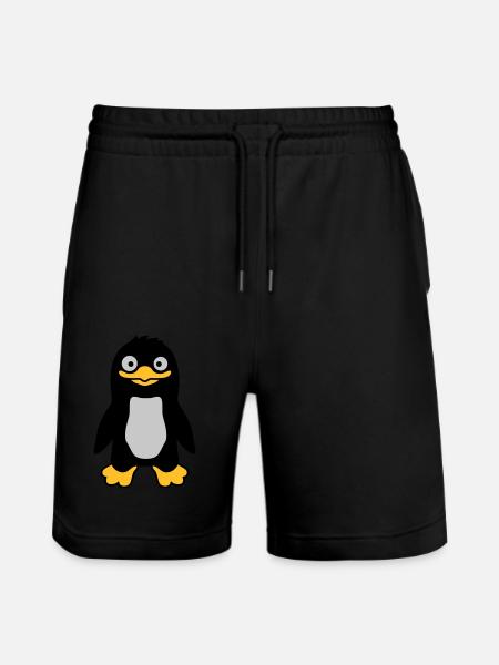 Funny funny penguin grins - Stanley/Stella Trainer Unisex Organic Jogging Shorts - black
