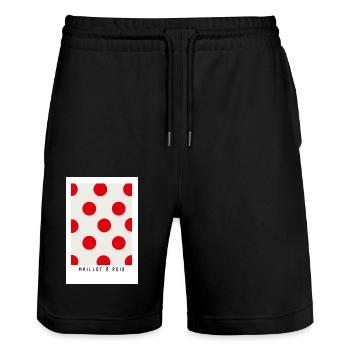 Bike France the tour bike jersey polka dot champion - Stanley/Stella Trainer Unisex Organic Jogging Shorts - black - Front - Nik (191cm) & Marisol (170cm)