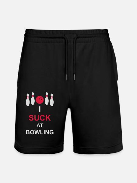 I suck at bowling - Stanley/Stella Trainer Unisex Organic Jogging Shorts - black