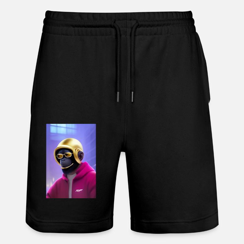 Cooler Affe - Stanley/Stella Unisex Bio Joggingshorts Trainer  - Schwarz