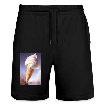 Eiscreme - Stanley/Stella Unisex Bio Joggingshorts Trainer  - Schwarz - Vorne - Nik (191cm) & Marisol (170cm)