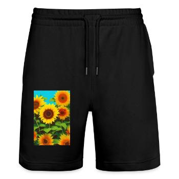 Tournesols - Short de jogging bio TRAINER Stanley/Stella unisexe - noir - Devant - Nik (191cm) & Marisol (170cm)