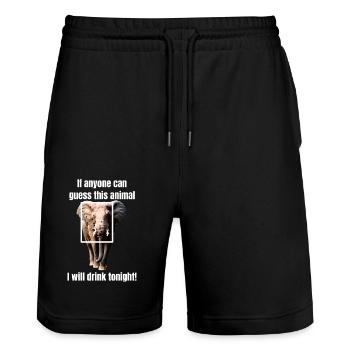 If anyone can guess this animal I will drink - Stanley/Stella Trainer Unisex Organic Jogging Shorts - black - Front - Nik (191cm) & Marisol (170cm)