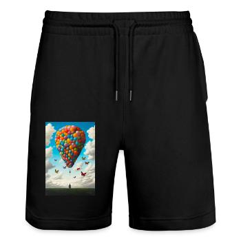 Ballon - Short de jogging bio TRAINER Stanley/Stella unisexe - noir - Devant - Nik (191cm) & Marisol (170cm)