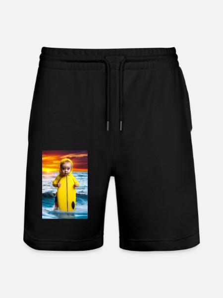 Surfer Baby - Stanley/Stella Trainer Unisex Organic Jogging Shorts - black