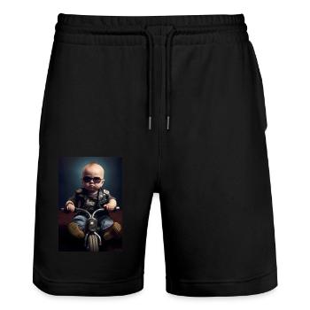 Bébé motard - Short de jogging bio TRAINER Stanley/Stella unisexe - noir - Devant - Nik (191cm) & Marisol (170cm)
