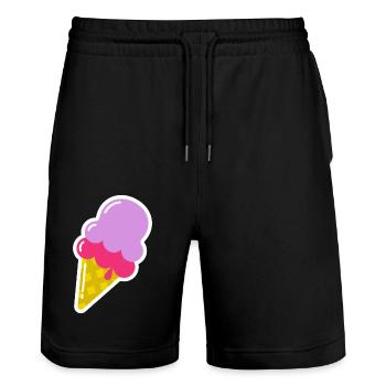 Sommer - Stanley/Stella Unisex Bio Joggingshorts Trainer  - Schwarz - Vorne - Nik (191cm) & Marisol (170cm)