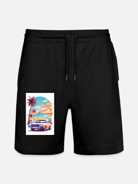 Muscle car - Stanley/Stella Trainer Unisex Organic Jogging Shorts - black