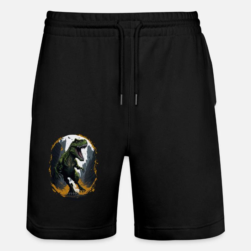 T Rex Dinosaurier - Stanley/Stella Unisex Bio Joggingshorts Trainer  - Schwarz