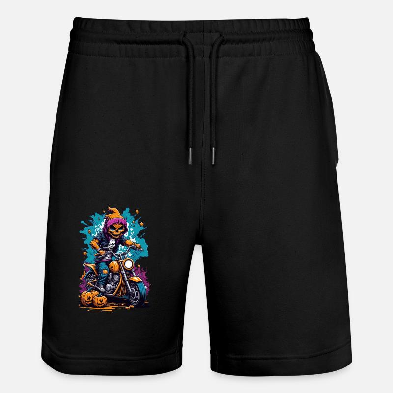 Halloween citrouille moto - Short de jogging bio TRAINER Stanley/Stella unisexe - noir