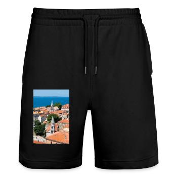 Klosterkirche St. Franziskus Assisi - Stanley/Stella Unisex Bio Joggingshorts Trainer  - Schwarz - Vorne - Nik (191cm) & Marisol (170cm)