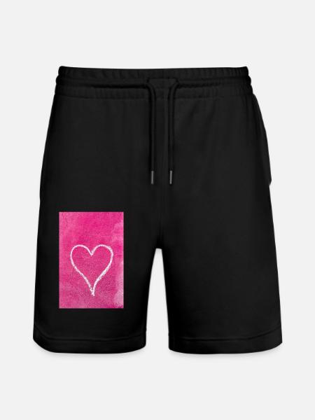 Grungy heart - Stanley/Stella Trainer Unisex Organic Jogging Shorts - black