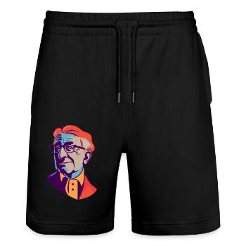 Jürgen Habermas - Short de jogging bio TRAINER Stanley/Stella unisexe - noir - Devant - Nik (191cm) & Marisol (170cm)
