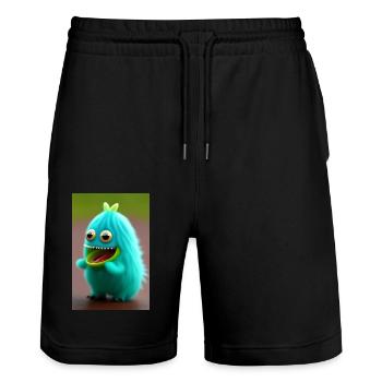 Kleines Monster - Stanley/Stella Unisex Bio Joggingshorts Trainer  - Schwarz - Vorne - Nik (191cm) & Marisol (170cm)