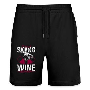 I'm A Skiing and Wine Woman Ski Wintersport - Stanley/Stella Unisex Bio Joggingshorts Trainer  - Schwarz - Vorne - Nik (191cm) & Marisol (170cm)
