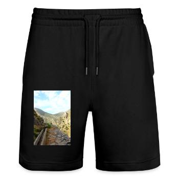 Montagnes de montagne Paysage de montagne Poster - Short de jogging bio TRAINER Stanley/Stella unisexe - noir - Devant - Nik (191cm) & Marisol (170cm)