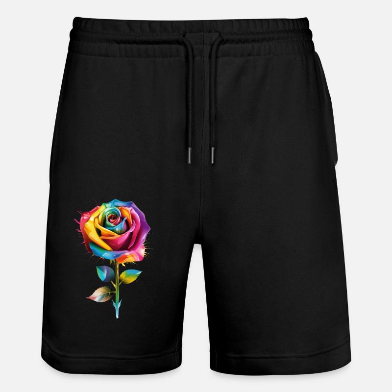 bunte rose - Stanley/Stella Unisex Bio Joggingshorts Trainer  - Schwarz