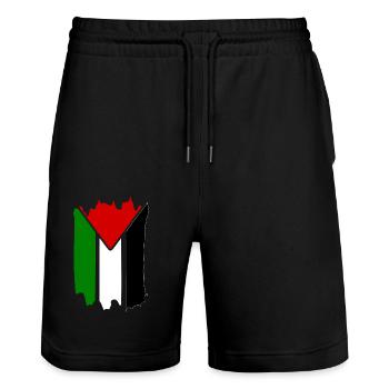free palestine - Short de jogging bio TRAINER Stanley/Stella unisexe - noir - Devant - Nik (191cm) & Marisol (170cm)