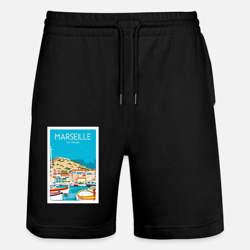 MARSEILLE LES GOUDES - Short de jogging bio TRAINER Stanley/Stella unisexe - noir