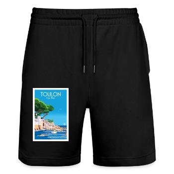 TOULON CAP BRUN - Short de jogging bio TRAINER Stanley/Stella unisexe - noir - Devant - Nik (191cm) & Marisol (170cm)