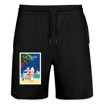 LA CIOTAT BEC DE L AIGLE - Short de jogging bio TRAINER Stanley/Stella unisexe - noir - Devant - Nik (191cm) & Marisol (170cm)