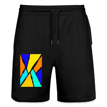 Art abstrait - Short de jogging bio TRAINER Stanley/Stella unisexe - noir - Devant - Nik (191cm) & Marisol (170cm)