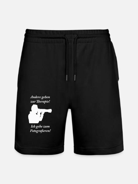 Therapie weiss - Stanley/Stella Unisex Bio Joggingshorts Trainer - Schwarz