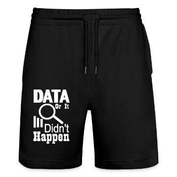 Daten oder es ist nicht passiert - Stanley/Stella Unisex Bio Joggingshorts Trainer  - Schwarz - Vorne - Nik (191cm) & Marisol (170cm)