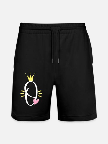 Letter O Initial Letter Crown - Stanley/Stella Trainer Unisex Organic Jogging Shorts - black