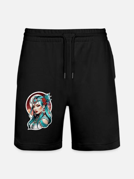 princesse indienne - aztek - Short de jogging bio TRAINER Stanley/Stella unisexe - noir