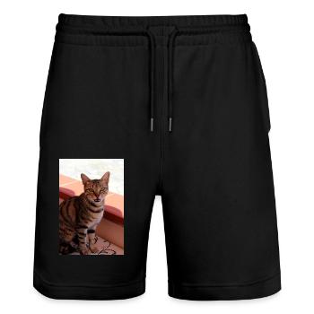 chat, chaton - Short de jogging bio TRAINER Stanley/Stella unisexe - noir - Devant - Nik (191cm) & Marisol (170cm)