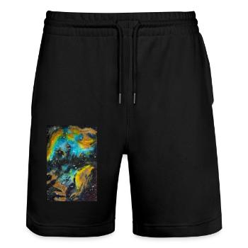 Galaxy Nebula NGC 5189 Galaxie Nebel Nerd Astro - Stanley/Stella Trainer Unisex Organic Jogging Shorts - black - Front - Nik (191cm) & Marisol (170cm)
