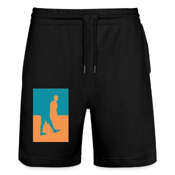 corps Diviser en deux - Short de jogging bio TRAINER Stanley/Stella unisexe - noir - Devant - Nik (191cm) & Marisol (170cm)