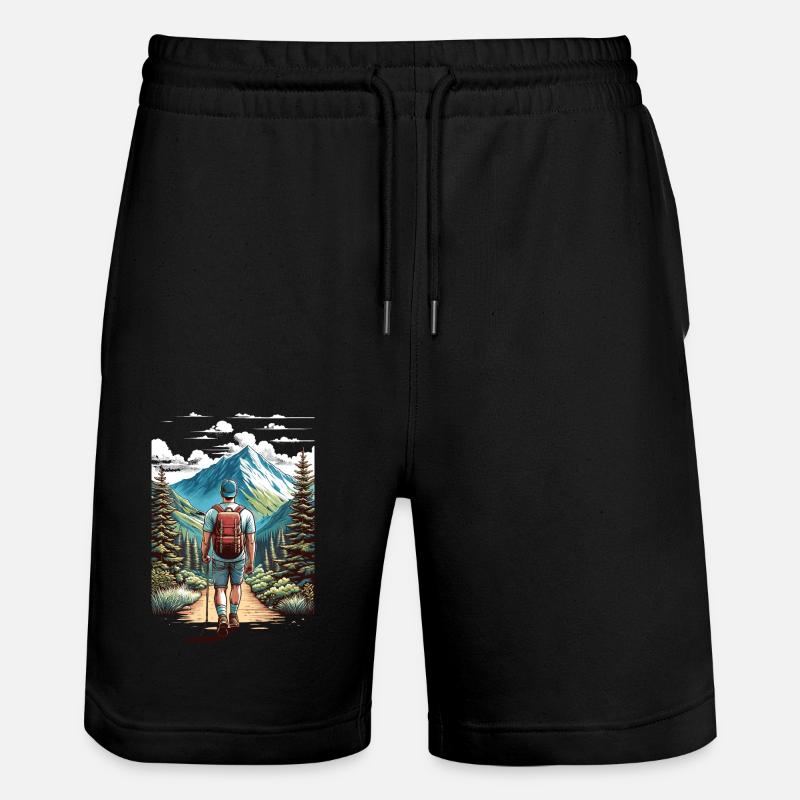 Abenteuer Bergpfad - Stanley/Stella Unisex Bio Joggingshorts Trainer  - Schwarz