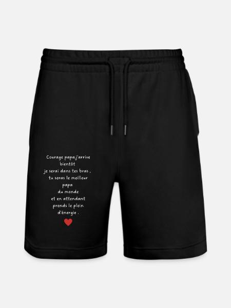 J’arrive bientôt papa-annonce grossesse papa - Short de jogging bio TRAINER Stanley/Stella unisexe - noir