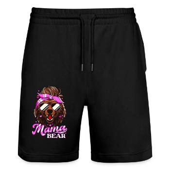 Mama Bear - Sunglasses - Stanley/Stella Trainer Unisex Organic Jogging Shorts - black - Front - Nik (191cm) & Marisol (170cm)