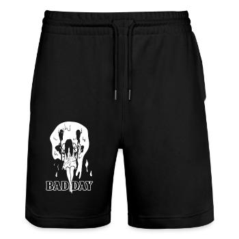Urlaub Spätsommer Sommer Urlaub Meer Bad Day - Stanley/Stella Unisex Bio Joggingshorts Trainer  - Schwarz - Vorne - Nik (191cm) & Marisol (170cm)