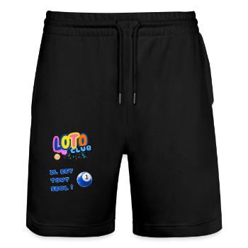 LOTO - BINGO - 1 - IL EST TOUT SEUL - Short de jogging bio TRAINER Stanley/Stella unisexe - noir - Devant - Nik (191cm) & Marisol (170cm)