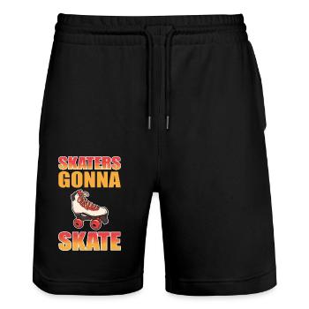 Roller Skating Roller Skates Inline Skates - Stanley/Stella Trainer Unisex Organic Jogging Shorts - black - Front - Nik (191cm) & Marisol (170cm)