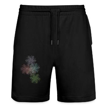 5 Feder-Sonnen - Stanley/Stella Unisex Bio Joggingshorts Trainer  - Schwarz - Vorne - Nik (191cm) & Marisol (170cm)