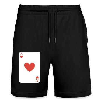 As de cœur - Short de jogging bio TRAINER Stanley/Stella unisexe - noir - Devant - Nik (191cm) & Marisol (170cm)