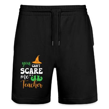 You Cant Scare Me I Am Teacher - Stanley/Stella Unisex Bio Joggingshorts Trainer  - Schwarz - Vorne - Nik (191cm) & Marisol (170cm)