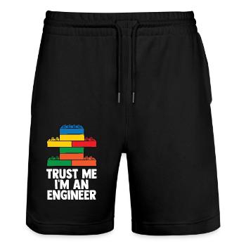 Brick Builder Toys Blocks Clamping Blocks Bricks - Stanley/Stella Trainer Unisex Organic Jogging Shorts - black - Front - Nik (191cm) & Marisol (170cm)