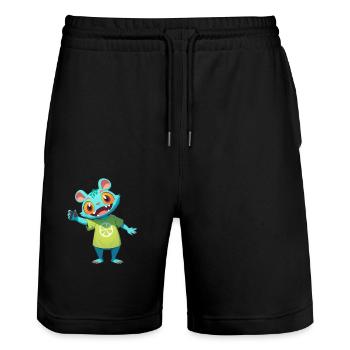 Forest Monster 0790894 - Stanley/Stella Trainer Unisex Organic Jogging Shorts - black - Front - Nik (191cm) & Marisol (170cm)