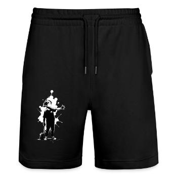 Street Art Girl 23251 - Stanley/Stella Trainer Unisex Organic Jogging Shorts - black - Front - Nik (191cm) & Marisol (170cm)