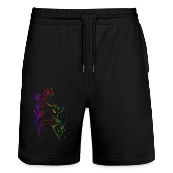 Mama liebt dich Mama Blumen Frauen Valentinstag - Stanley/Stella Unisex Bio Joggingshorts Trainer  - Schwarz - Vorne - Nik (191cm) & Marisol (170cm)