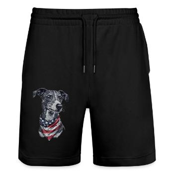 Whippet - Stanley/Stella Unisex Bio Joggingshorts Trainer  - Schwarz - Vorne - Nik (191cm) & Marisol (170cm)