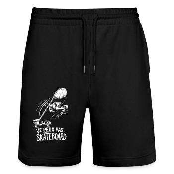 Je peux pas, skateboard - Short de jogging bio TRAINER Stanley/Stella unisexe - noir - Devant - Nik (191cm) & Marisol (170cm)