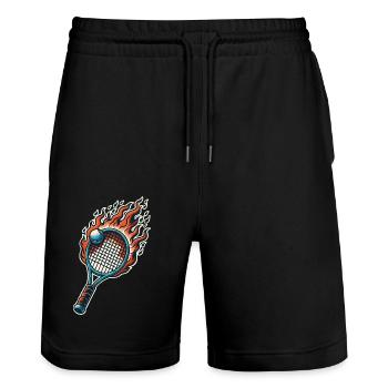 Badminton - Stanley/Stella Unisex Bio Joggingshorts Trainer  - Schwarz - Vorne - Nik (191cm) & Marisol (170cm)