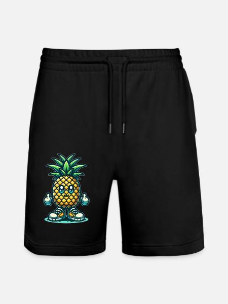Cute pineapple - Stanley/Stella Trainer Unisex Organic Jogging Shorts - black